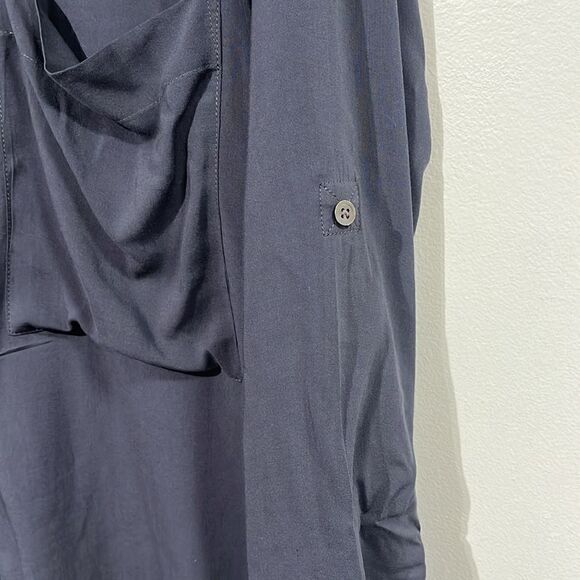 ⚡️Club Monaco 100% rayon roll up sleeve tunic shirt - size XS - Picture 7 of 12